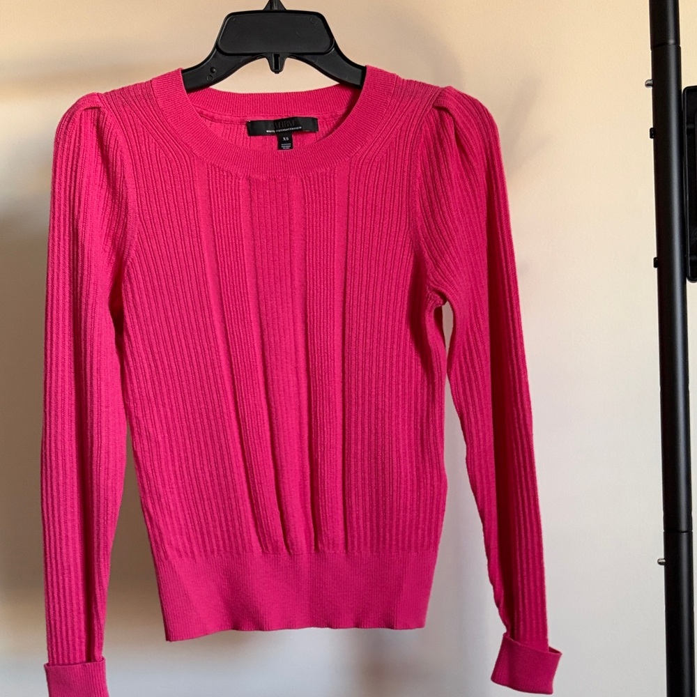 White House Black Market Pink Ribbed Women's Sweater